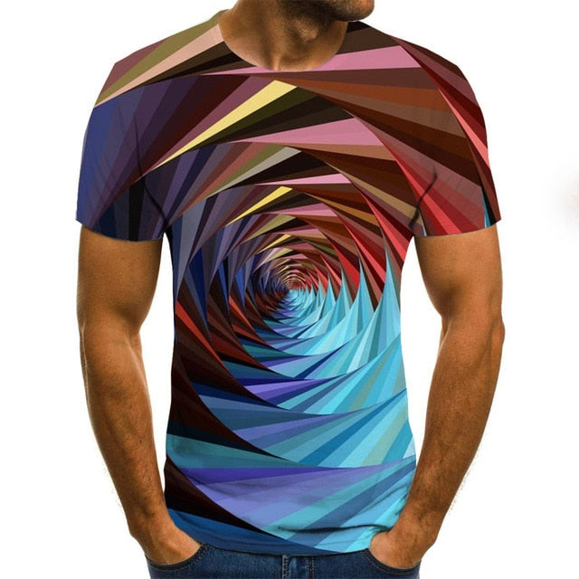 Summer Three-dimensional 3D vortex T-shirt