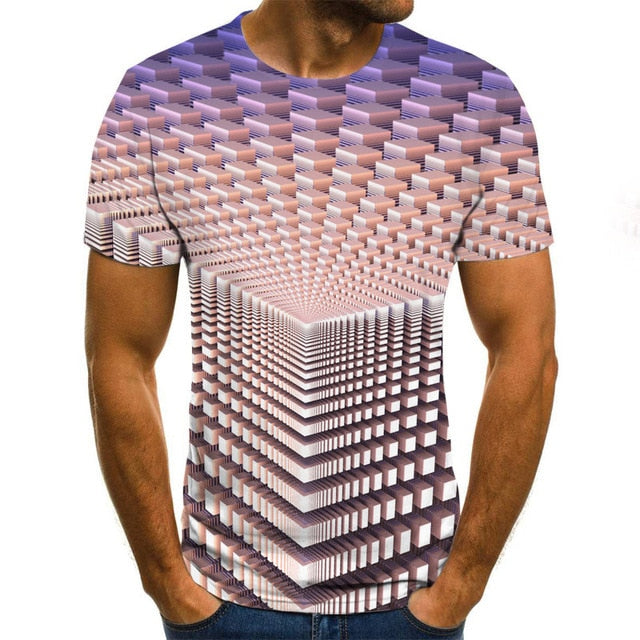 Summer Three-dimensional 3D vortex T-shirt