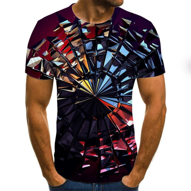 Summer Three-dimensional 3D vortex T-shirt