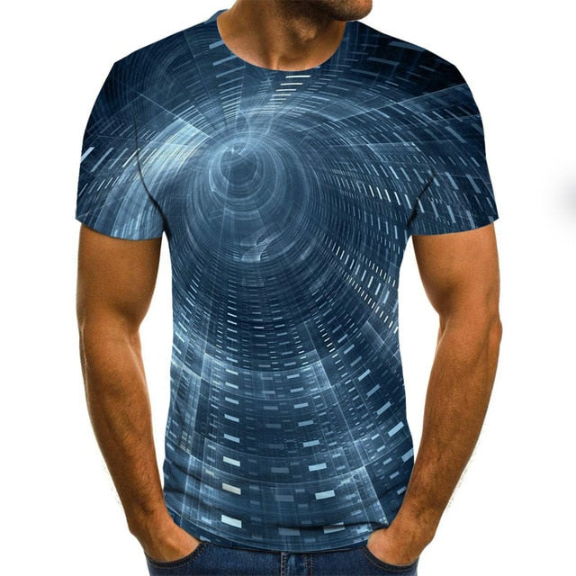 Summer Three-dimensional 3D vortex T-shirt