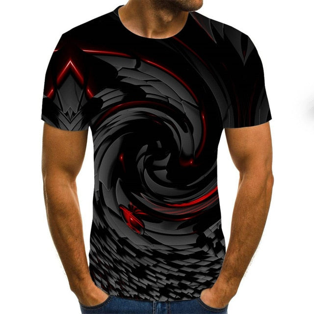 Summer Three-dimensional 3D vortex T-shirt