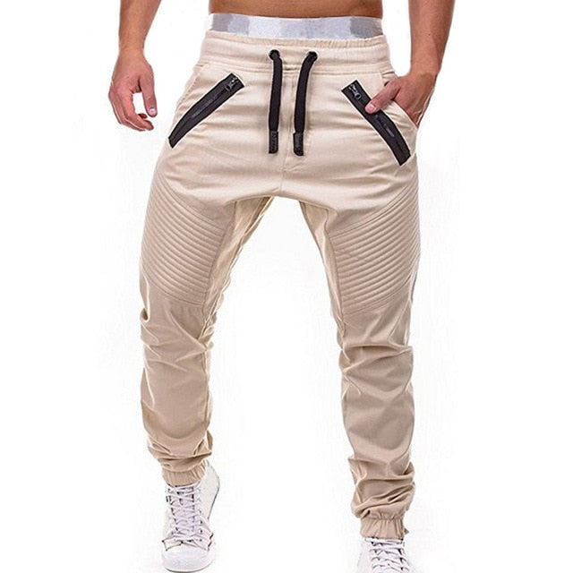 Men Casual Joggers Pants Solid Thin