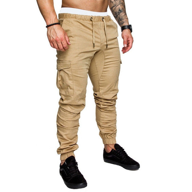 Men Casual Joggers Pants Solid Thin