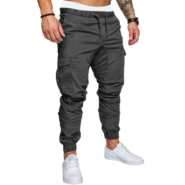 Men Casual Joggers Pants Solid Thin