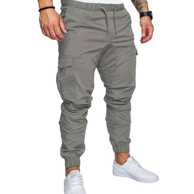 Men Casual Joggers Pants Solid Thin