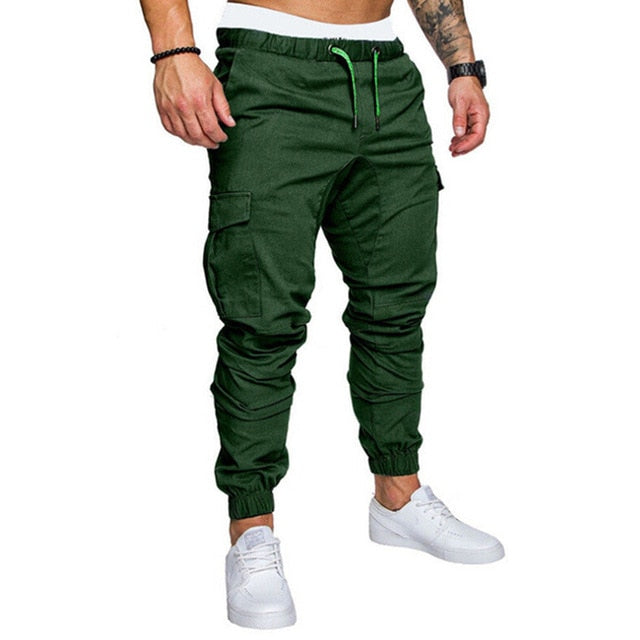 Men Casual Joggers Pants Solid Thin