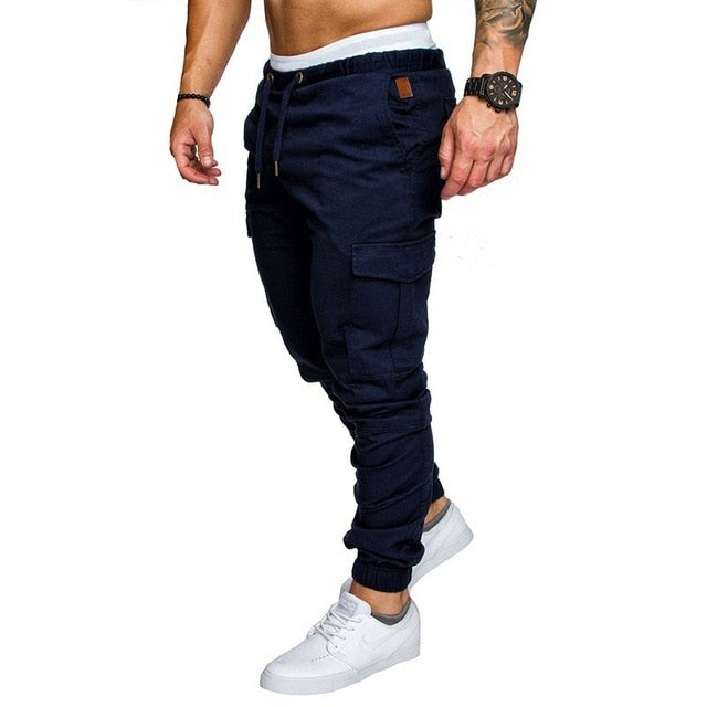 Men Casual Joggers Pants Solid Thin