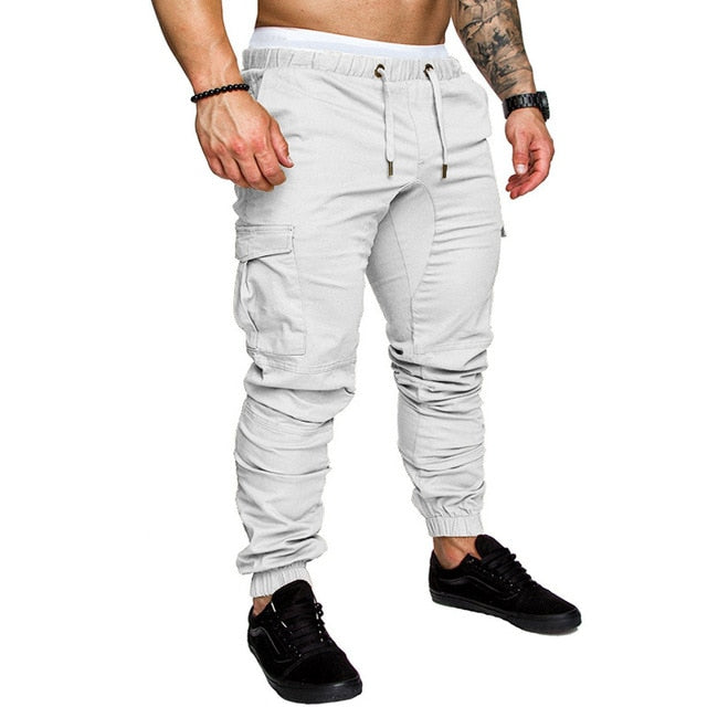 Men Casual Joggers Pants Solid Thin