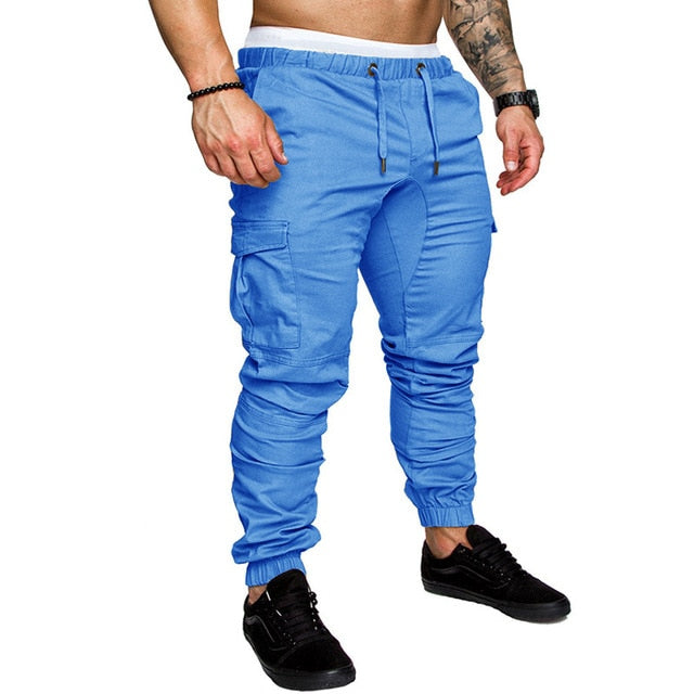 Men Casual Joggers Pants Solid Thin