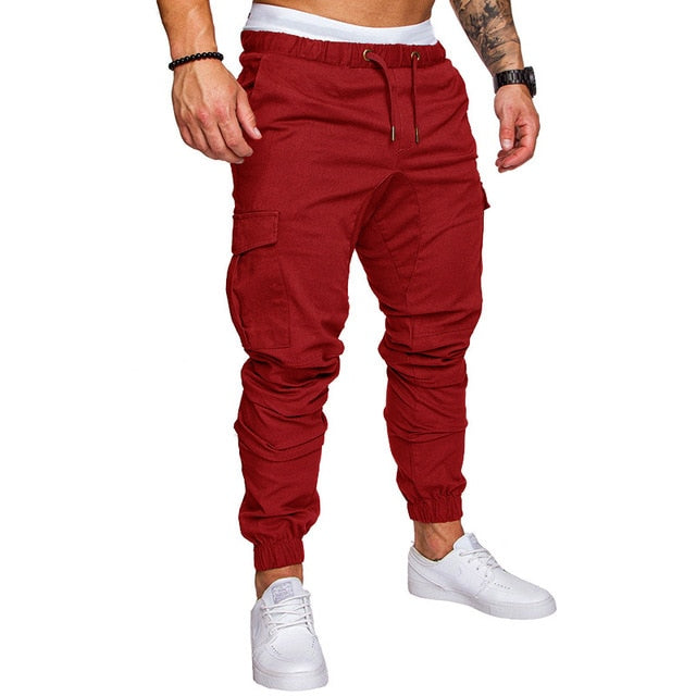 Men Casual Joggers Pants Solid Thin