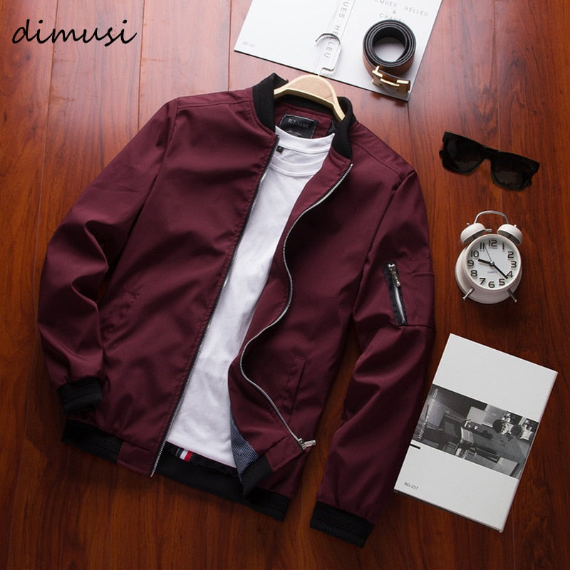 DIMUSI Spring New Men's Bomber Zipper Jacket