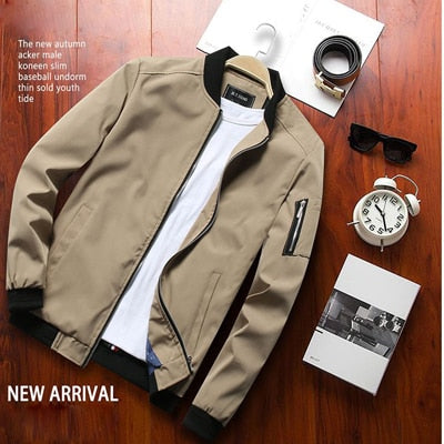DIMUSI Spring New Men's Bomber Zipper Jacket